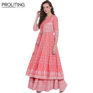 Women's-Cotton-Layered-&-Tiered-Kurta