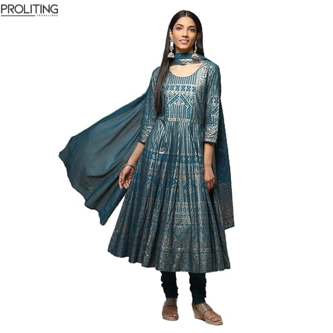 Cotton Printed Fitted Salwar Kurta Dupatta