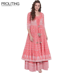 Women's-Cotton-Layered-&-Tiered-Kurta