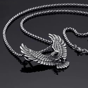 EAGLE-CATCH --Pure-Titanium-Steel-Pendant-with-Stainless-Steel-24inch-Round-Box0-Chain,-European-trending-Style