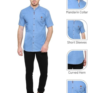 Men's-Half-Sleeve-Casual-Denim-Shirt-|-Denim-Shirts-for-Men-Half-Sleeves