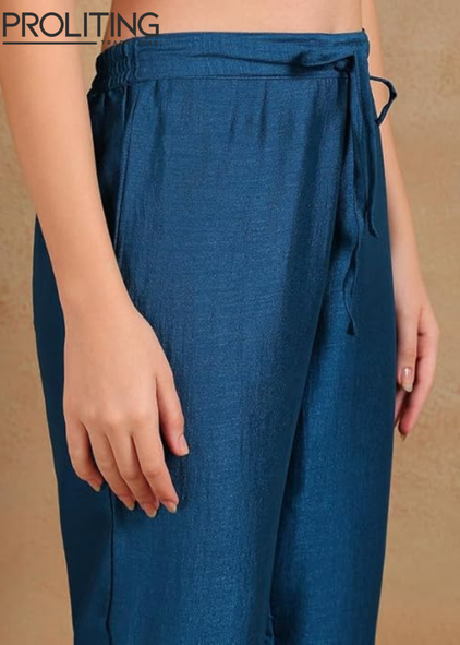 Silk-Blend-Yoke-Design-Embroidered-Anarkali-Kurta-Pant-With-Dupatta