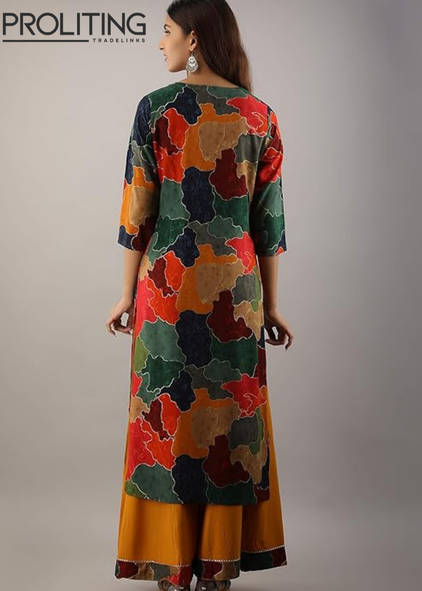 Straight-Women's-Kurta-with-Divider-Palazzo-Set