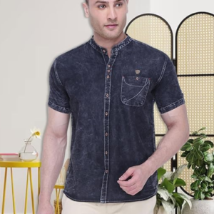 Men's-Half-Sleeve-Casual-Denim-Shirt-|-Denim-Shirts-for-Men-Half-Sleeves