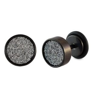 Silver-Gold-Toned-Black-Stud-Earrings-for-Men-and-Boys