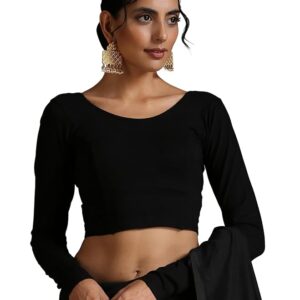 Women-Stretchable-Cotton-Crop-Top-Saree-Blouse