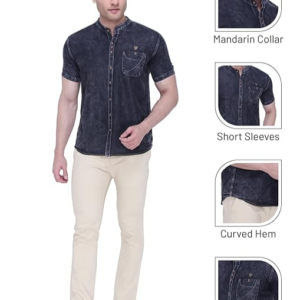 Men's-Half-Sleeve-Casual-Denim-Shirt-|-Denim-Shirts-for-Men-Half-Sleeves