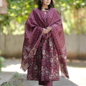 Women-Anarkali-Kurta-and-Pant-Set-with-Dupatta