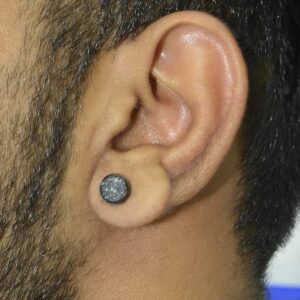 Silver-Gold-Toned-Black-Stud-Earrings-for-Men-and-Boys