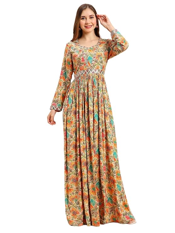 Printed-Rayon-Gown-with-Embroidery-Work-Proliting-Traders
