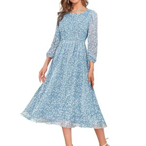 Women's-Georgette-Floral-Fit-&-Flared-Western-Dress-Proliting-Traders