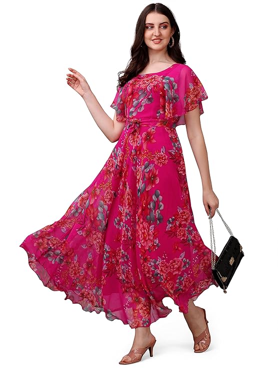 Women's-Georgette-Floral-Digital-Print-Dress-Proliting-Traders