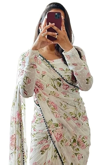 Georgette-Floral-Digital-Printed-Ready-To-Wear-One-Minute-Saree-With-Unstitched-Blouse-Piece-Proliting-Traders