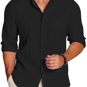 Casual-Textured-Button-Down-Regular-Fit-Long-Sleeve-Shirt-Proliting-Traders