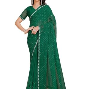 Georgette Shiroski Work Saree With Unstitched Blouse Piece