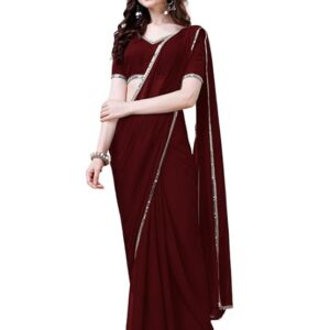 Georgette Saree for Women – Includes Matching Unstitched Blouse, Ideal for Festive & Occasion Wear