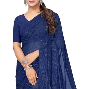 Women Ready to Wear Georgette Saree with Blouse Piece | Readymade 1 Minute Sarees