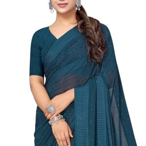 Women Ready to Wear Georgette Saree with Blouse Piece | Readymade 1 Minute Sarees