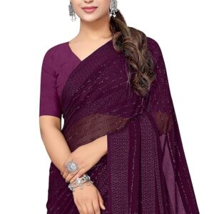 Women Ready to Wear Georgette Saree with Blouse Piece | Readymade 1 Minute Sarees